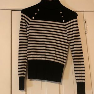 White House Black Market, Women’s XS Black and Gold Stripped Sweater
